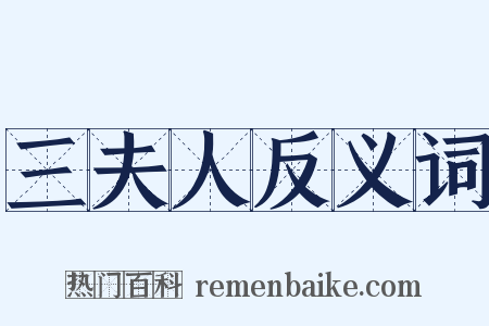 三夫人反义词是什么意思的图片